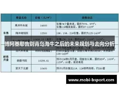 博阿基耶告别青岛海牛之后的未来规划与去向分析