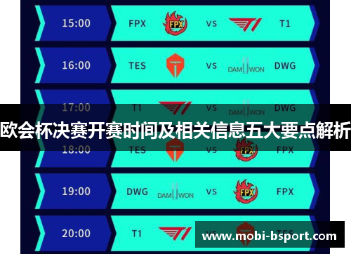 欧会杯决赛开赛时间及相关信息五大要点解析 欧会杯决赛开赛时间及相关信息五大要点解析